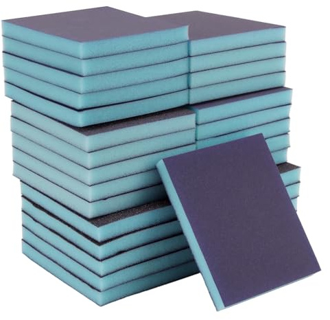ZOENHOU 30 PCS Sanding Sponge Set, 60/80/120/220/280/320 Grits Sanding Pads, Wet and Dry Dual-Use Sanding Blocks for Wood Wall Metal Furniture Polishing