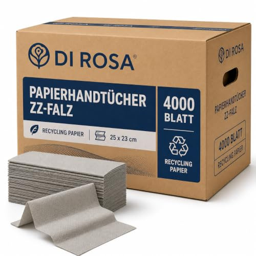 Papierhandtücher 1-lagig Recycling 4000 Blatt grau ZZ-Falz Spender