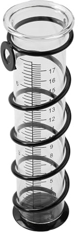 Meas - Pluviometro in vetro per giardino, prato e paesaggistica, design a spirale con indicatore galleggiante, strumento di misurazione trasparente resistente alle intemperie