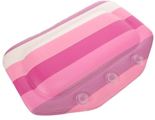 CHILDWEET Suction Cup Bathtub Pillow for Soaking Tub, Foam Headrest Cushion with Striped Design, Comfortable Bath Pillow for Home Spa, Hotel, Sauna, and Relaxation Use