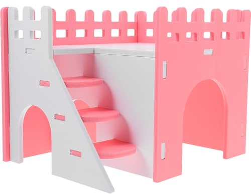 Outanaya Multifunktionales Hamsterversteckhaus aus PVC mit Mehrkammer Design und Rampe Rosa Stacheligen Versteck für Zuhause und Kleintiergehege Einfach zu Reinigen