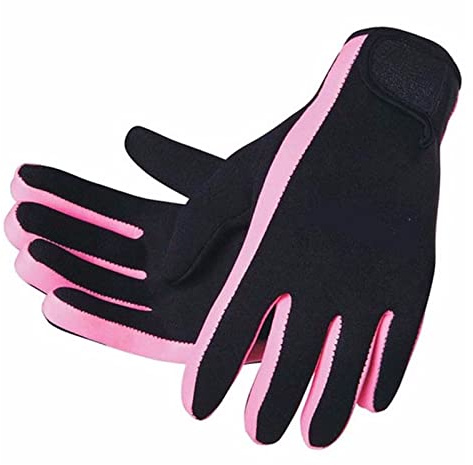 1,5 mm Neopren Simning & Dykhandskar med Magic Stick Anti-halk Köldsäkra varma simhandskar for kvinnor män Varmt Och BekväMt(Pink,L)