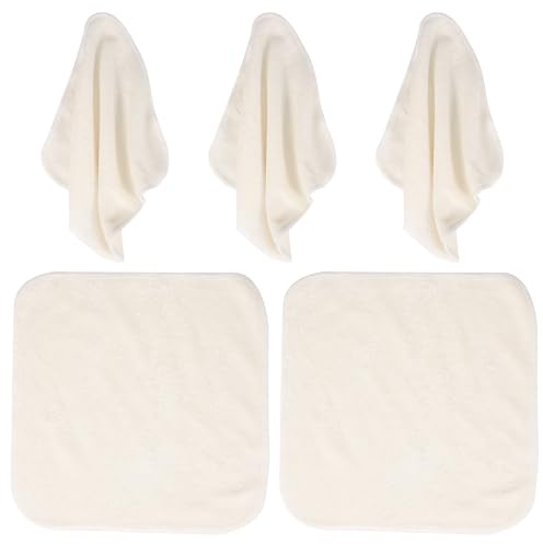 SEWACC Lot de 5 Serviettes Exfoliantes Visage en Fibre de Bambou Réutilisables, Douces et Délicates, Routine de Soins Peau au Quotidien