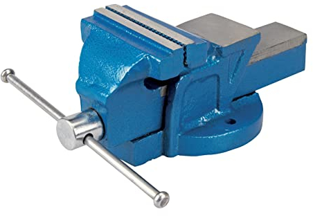Silverline Workshop Vice 100mm (4) Jaw Capacity 100mm / 4.5kg (633792), Blue