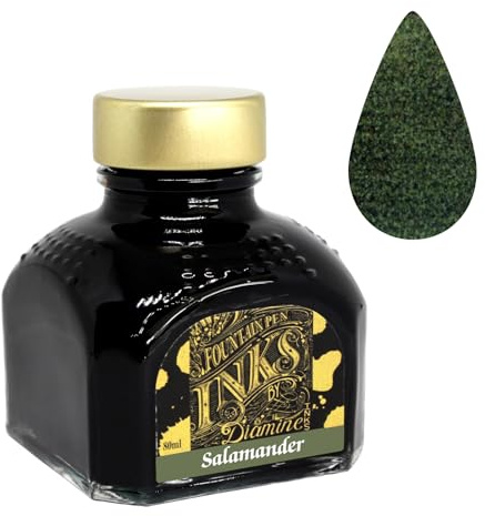 Diamine Ink Salamander,Grün Tinte,Schreibtinte im Tintenglas,80 ml