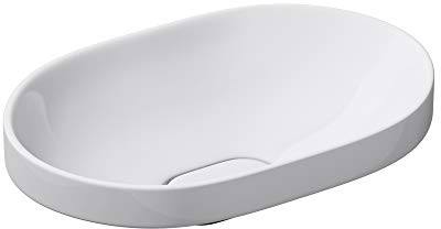 doporro Lavabo empotrado de cerámica en blanco, diseño Brüssel-5006A, 58 cm de ancho | Incluido Nano-sellado