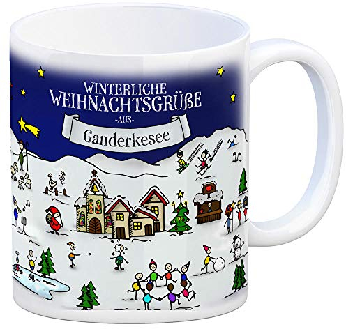 trendaffe Ganderkesee Weihnachten Kaffeebecher mit winterlichen Weihnachtsgrüßen - Tasse, Weihnachtsmarkt, Weihnachten, Rentier, Geschenkidee, Geschenk