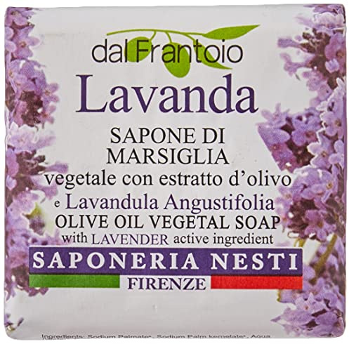 Nesti Dante Saponetta Dal Frantoio Lavanda 100g - Sapone Naturale Biodegradabile, Calmante Corpo e Mani, Saponetta Naturale per Tutti i Tipi di Pelle, Made in Italy
