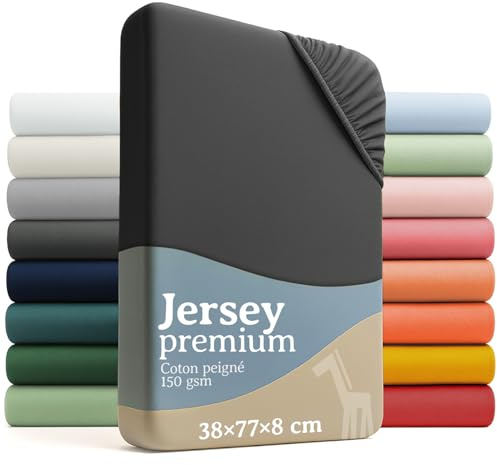 Laleni Premium Spannbettlaken, für Babybett & Kinderbett, 100% Baumwolle, Oeko-TEX Zertifiziert, 2er Set, Anthrazit