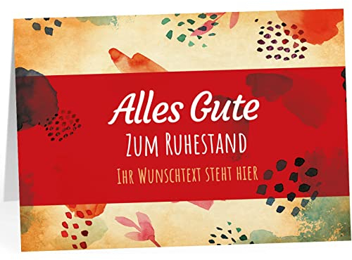 XXL Abschiedskarte PERSONALISIERT (A4) - Alles Gute zum Ruhestand - große Klappkarte für Kollegen mit Umschlag zur Rente Ruhestand Pension Kündigung
