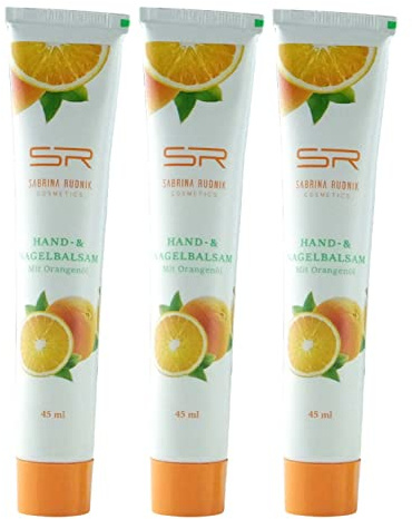 Sabrina Rudnik - Bálsamo para manos y uñas con aceite de naranja de 45 ml + bloc de notas varivendo.
