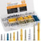 INCLY 510 PCS Drywall Anchors and Screws Assortment Kit, 255 Plastic Self Drilling Wall Anchors and 255 Philips Flat Head Screw, 6 Sizes Self Tapping Screw and Wall Plug for Brick Concrete Drywall