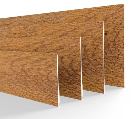 DQ-PP Baguettes de fenêtre - Longueur 5 m - Largeur 40 mm - Épaisseur 1,5 mm - Chêne doré - Moulures profilées en plastique - Profilés
