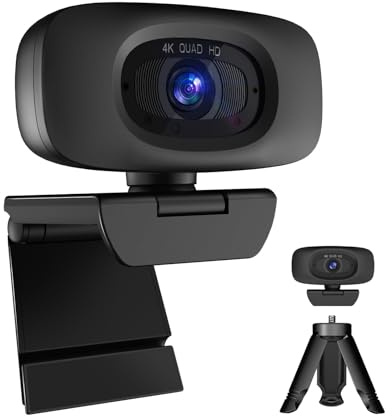 Combess 4K webbkamera för strömning av webbkamera för PC, 1/2,5 tum sensor, autofokus, 2 brusreduceringsmikrofon, inbyggt integritetsskydd, för PC/Zoom/Skype/Team/Laptop/MacBook/Windows