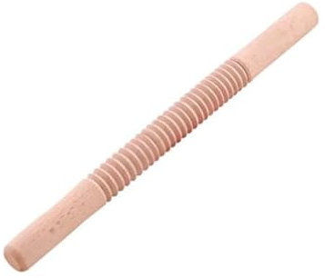 1 pc Embossed Rolling Pin, Wooden Pasta Cutter Rolling Pin, Tagliatelle Pasta Maker Spaghetti Noodle Stick Cutter
