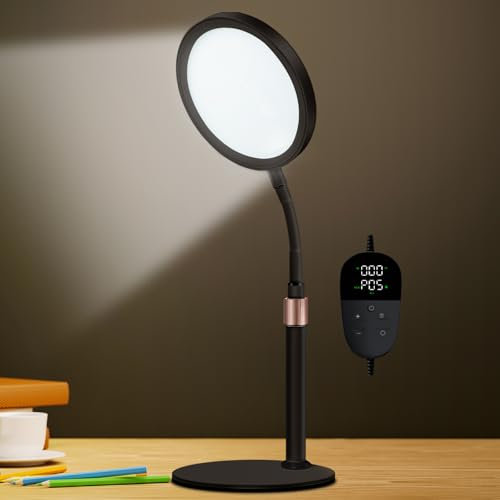 Trayvespace Lampada diurna, terapia della luce, lampada da terra rotonda