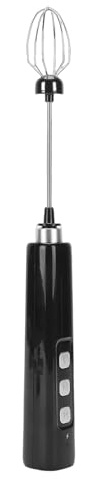 Fockety Espumador de Leche Recargable por USB, Potente Mezclador de Bebidas Eléctrico de Mano con Batidor de Acero Inoxidable, Varita Espumadora para café, Lattes, Capuchino, Matcha y