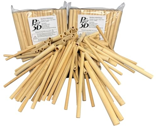 Printin3D Bambu Niströr för vilda bi, 7–12 mm diameter, 150 mm längd, 200 stycken nesthylsor för insekthotell, murbin och solitära bin