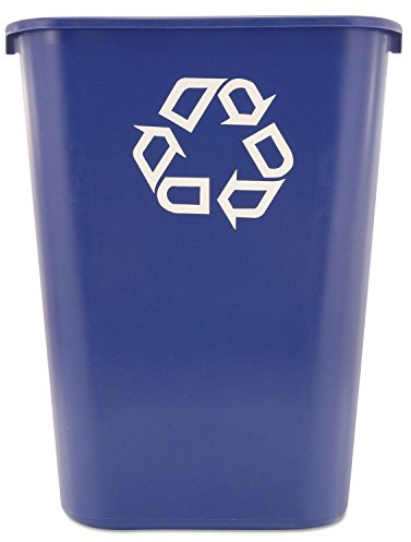 Rubbermaid Commercial Products Recycling Papierkorb aus Kunststoff | Wertstoffbehälter für Büro Bad Schlafzimmer, passend unter Schreibtisch Spüle oder Schrank | 39 l, Blau