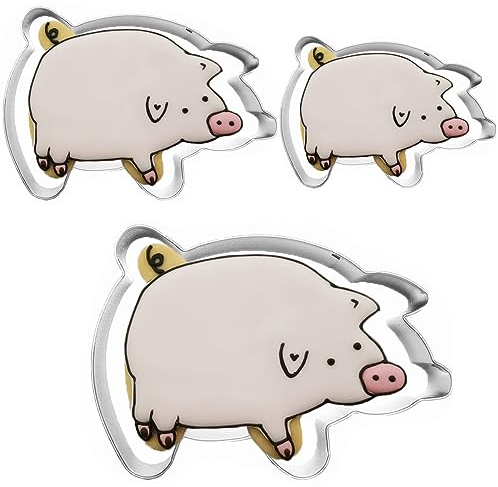 Ausstechformen-Set in Schweineform, aus Edelstahl, 11,7 cm, 9,1 cm, 6,6 cm, 3 Stück
