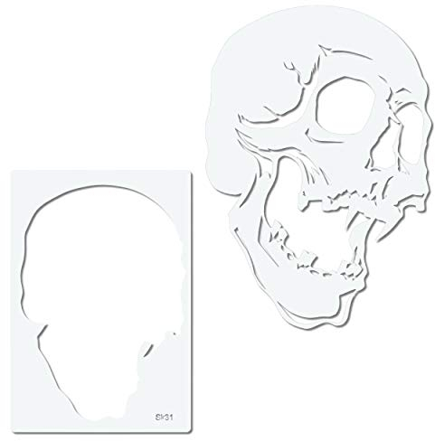 Herterich Products | Airbrush Schablone | Totenkopf Skull Stencil | Hochwertige Mylarfolie | Lösemittelbeständig | Tattoo und Graffiti Vorlage