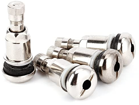 4x SILBER CHORM VERSTECKTE Universal Metallventile Stahlventile Felgenventile Alufelgen Felgen Ventile 11,3mm Aluminium-Ventil Metall-Ventil Leicht Neu