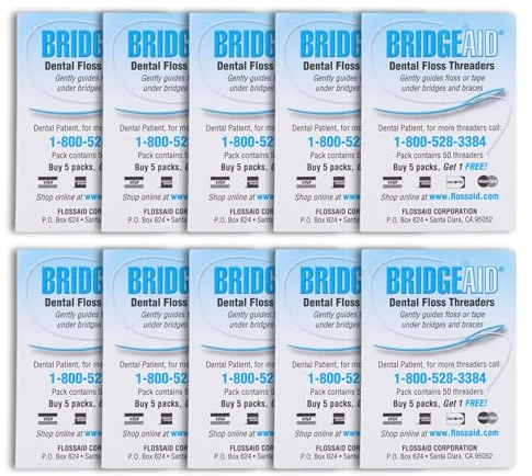 Flossaid Corporation FLOSSAID BridgeAid Threaders 10 Packs of 10 (100 Threaders)