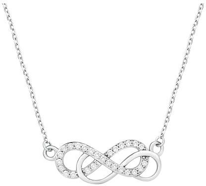 Sofia Milani - Damen Halskette 925 Silber - mit Zirkonia Steinen - Doppel Unendlich Infinity Anhänger - 50137