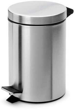 Rocky Mountain Goods Small Trash Can with Step Lid - 1.85 Gallon - Trash can for bathroom, bedroom, office - Heavy duty metal - Foot pedal opening - Removable inside pail with handle (Stainless Steel)