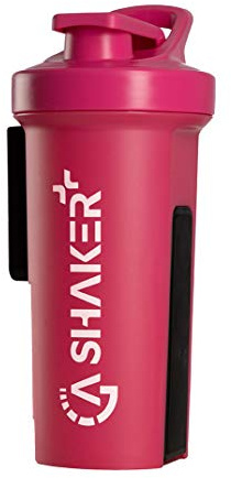 GA Shaker+ 2.0: El Original - 7en1 Agitador de proteínas con tamiz mezclador y funcionalidad inteligente, 1L - (Rosa)