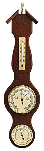 SELVA Stazione meteorologica, cassa in noce, con indicatore termico, igro e barometro, meccanica precisa, ideale per la casa