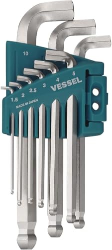 VESSEL Ball Point Hex L-Key Wrench Stubby (Short Type) 9PC. Set No.8209BP-SU 8209BPSU