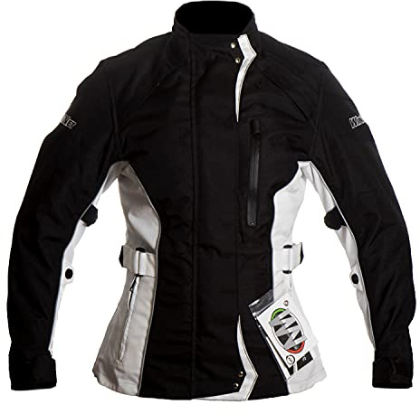 WinNet Giacca da Moto Princess da Donna con Protezioni Omologate C.E. ed Imbottitura Removibile (M)