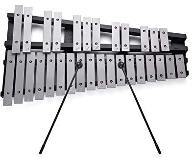 Glockenspiel 30 Noten Glockenspiel Xylophon mit Tragetasche & 2 Schlägeln, Klappfunktion, Aluminium Musikinstrument für Kinder & Jugendliche & Erwachsene, Performance, Musikkonzert