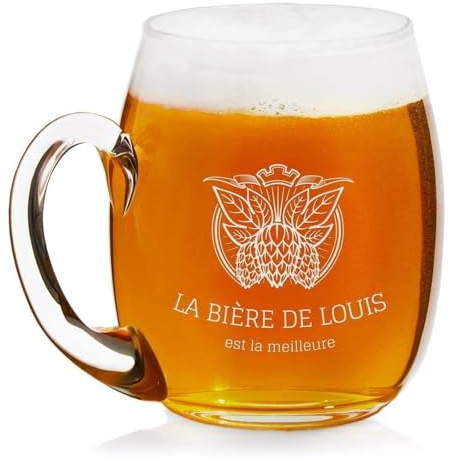 Maverton Chope à bière avec gravure, Verre personnalisé de 50 cl | Cadeau d’anniversaire pour homme, Cadeau pour amateurs de bière, Pour parents, Bière