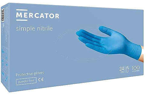 Mercator Medical - Simple Nitril, Einweg-Schutzhandschuhe, nicht steril, staubfrei, Größe L, 21798