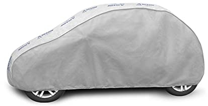 Autoabdeckung Wasserfest & Extrastark kompatibel mit Toyota Aygo II (14-) Atmungsaktive Autoplane Abdeckplane Grau