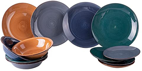 Baita Winter Tafelservice 12-teilig aus Steingut, 4-Plätze Tafelservice