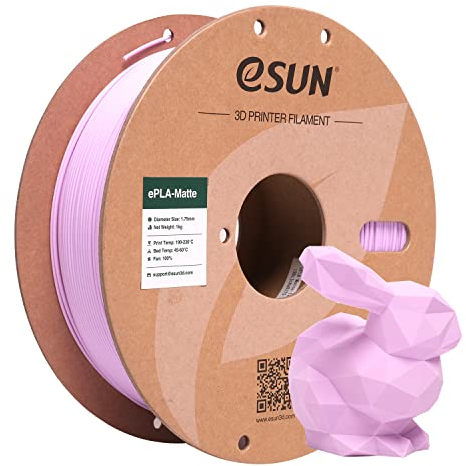 eSUN Aufgerüstet Matte PLA Filament 1.75mm, Matte PLA 3D Drucker Filament, Maßgenauigkeit +/- 0.02mm, 1KG Spule (2.2 LBS) 3D Druck Filament für 3D Drucker, Mattes Lila Violett