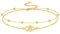 POPLYKE Gold Plated Evil Eye Anklets 925 Sterling Silver Double Layered chain for Girls Women birthday gifts Summer Beach Jewellery
