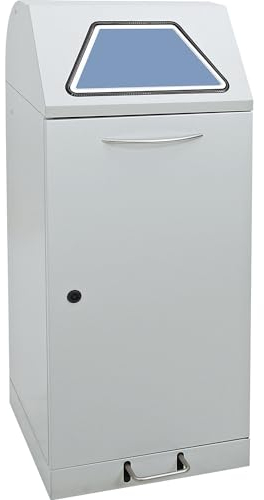 kaiserkraft | Wertstoffsammler mit Pedal | mit Abfallsackhalterung | Volumen 120 l | lichtgrau