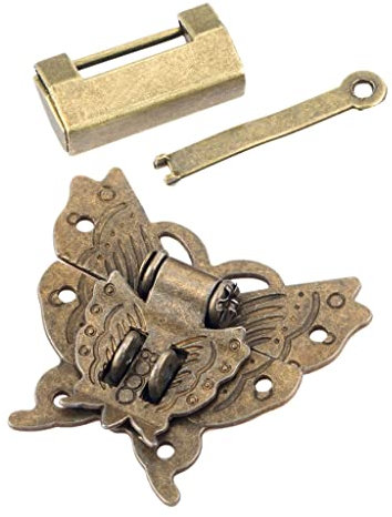 VVHUDA Vintage Chinese Style Furniture Pull Lock Latch Cabinet Hardware Brass Knockers Cabinet small gift