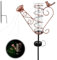 YANGUN Pluviometre Exterieur Jardin, Pluviomètre en Verre avec Piquet en Métal, Pluviometre Exterieur en Verre avec Lumière LED Solaire,Tube de Jauge de Pluie Détachable pour Clôture de Jardin Pelouse