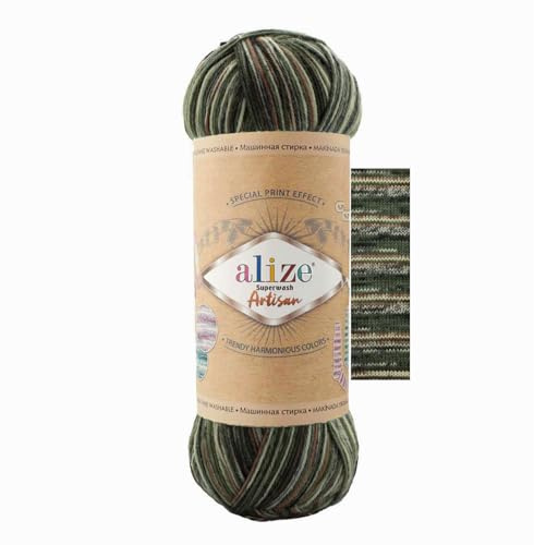 100g Sockenwolle Alize Superwash Artisan 75% Wolle Strickwolle Häkelgarn Farbwahl