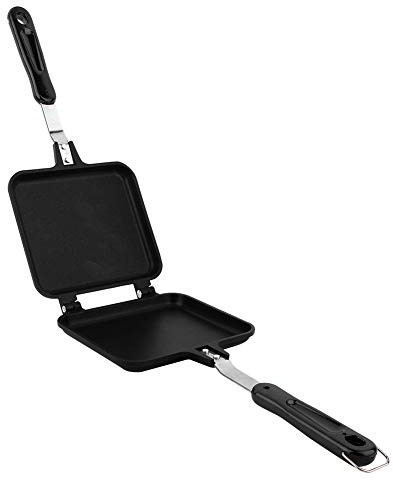 flexman Double Sided Pan, 13.58 X 5.91 X 1.18 Non Stick Flip Folding Frying Pan, Aluminum Pancake Maker for Waffle Cake Sandwich