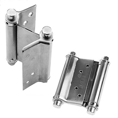 Scharniere, verdecktes Scharnier, schweres T-Scharnier, Türscharniere, 2 Stück 7,6 cm Edelstahl-Federscharniere mit doppelter Wirkung, Salon-Café-Türschaukel