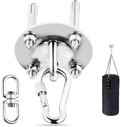 Lrocotanc Crochet Plafond Acier Inoxydable Jusqu'à 450KG - Support pour Sac De Sable 360° Rotation - Fixation pour Hamac - Crochet pour Balançoire - Crochet De Charge Lourde pour Suspension