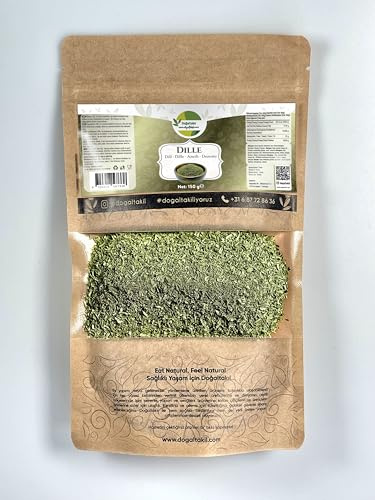 Dill Gewürz (150 g) - Natürlicher Dill, Frisches Aroma, Erfrischender Geschmack, Gesunde Ernährung und Ideales Gewürz für die Küche