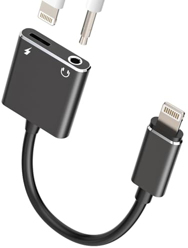 Adaptador Lightning A Jack 3.5mm Auriculares Y Cargador (2en 1)Conector Auriculares Para Apple Para IPhone 14 Para IPad Air Enchufe AUXiliar Audio Splitter Cable Teléfono Accesorios Accesorios