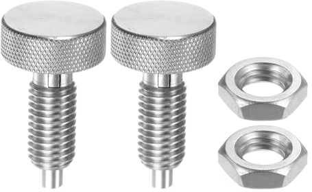 sourcing map 2pcs Spring Plunger M12x1.75 Thread Size Pin Dia.6mm Retractable Quick Release Pins Stainless Steel Lock Out Type Index Plunger for Industrial Equipment